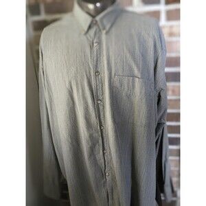 100% Cotton Gray Button Down Lagenlook Shirt Men's XL Soft Sustainable Shirt